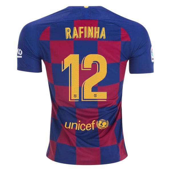 Camiseta Barcelona NO.12 Rafinha Replica Primera Ropa 2019/20 Azul Rojo